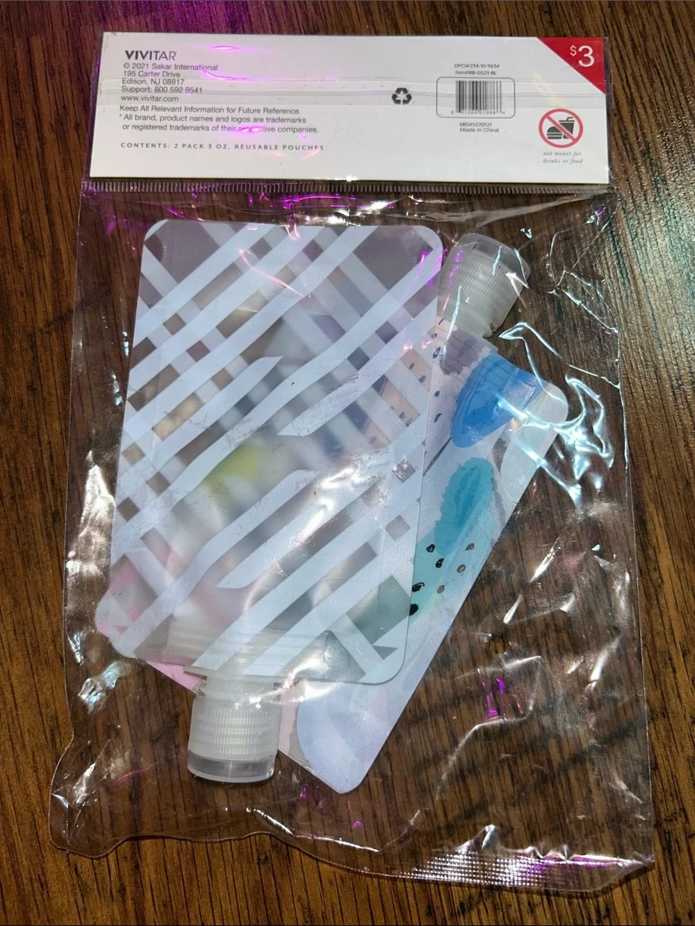 2-Pack Reusable Pouches - Pastel Blue Multi C1.RBk.